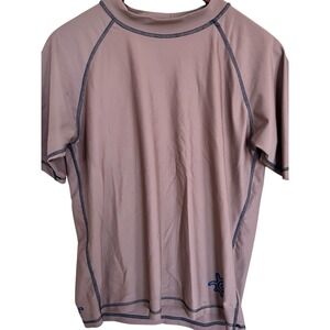 Skinz UV Swim Top Mens Medium Brown Sun Shirt Compression Pool Beach Vacation